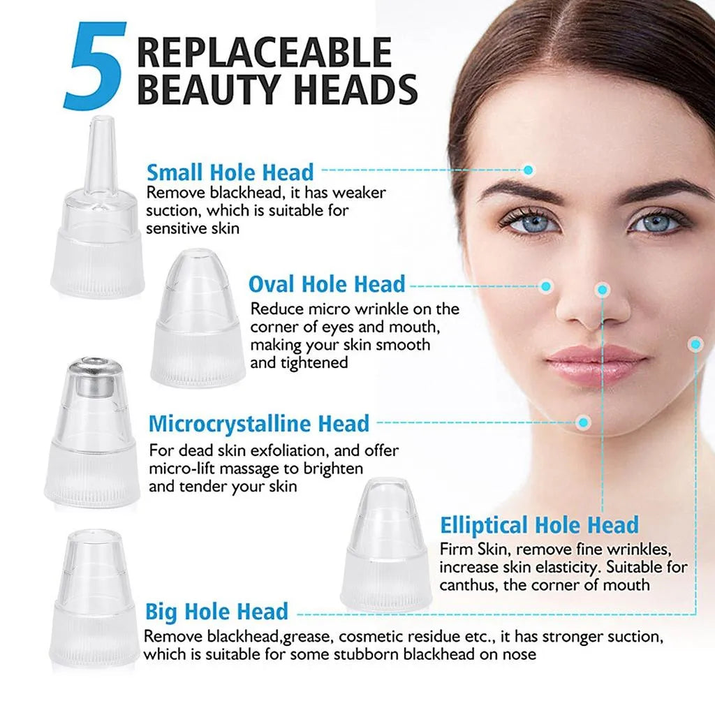 5-in-1 Blackhead remover, blackhead remover machine, derma suction, pimple acne remover