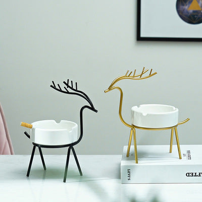 Aashtray Deer 🦌 Gold ceremic Ashtray ,Home Decorate