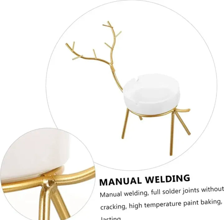 Aashtray Deer 🦌 Gold ceremic Ashtray ,Home Decorate