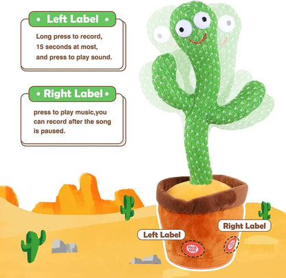 Dancing Cactus Talking Toy, Cactus Plush Toy, Wriggle & Singing Recording Repeat What You Say Funny Education Toys for Babies Children Playing(Cactus Toy)