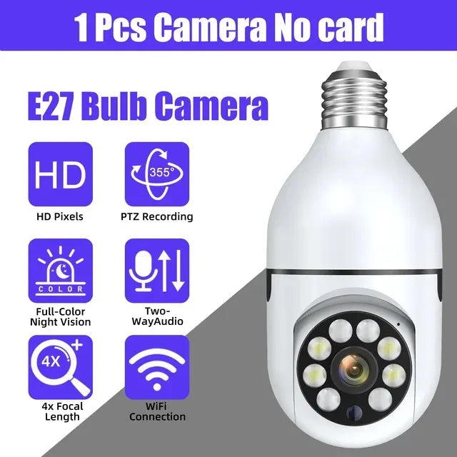 WiFi E27 360° Panoramic Bulb Surveillance Camera