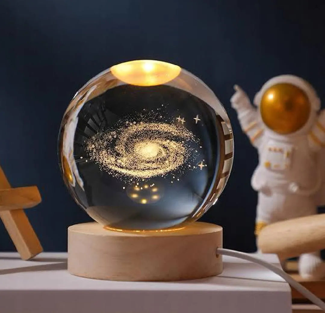 USB LED Night Light Galaxy Saturn Moon Creative Crystal Ball Mood Light Bedroom Home Decor