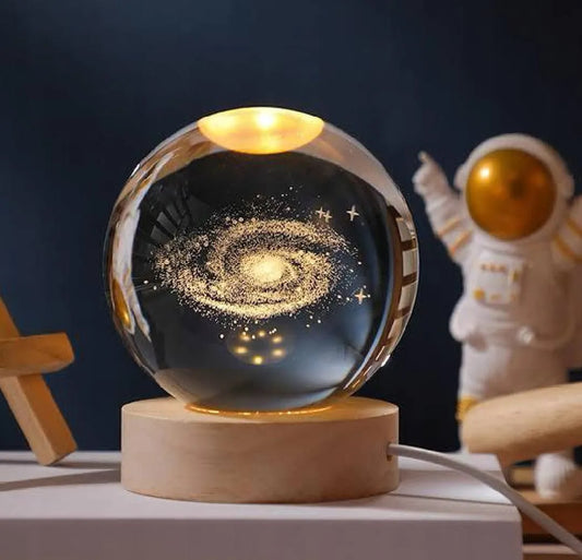 USB LED Night Light Galaxy Saturn Moon Creative Crystal Ball Mood Light Bedroom Home Decor