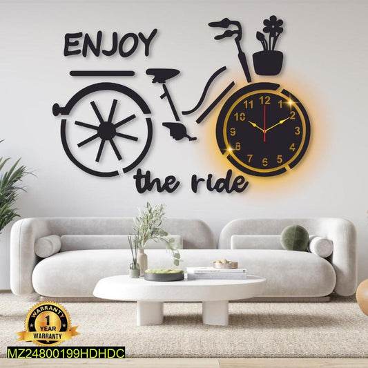 Motorbike Design Laminated Wall Clock