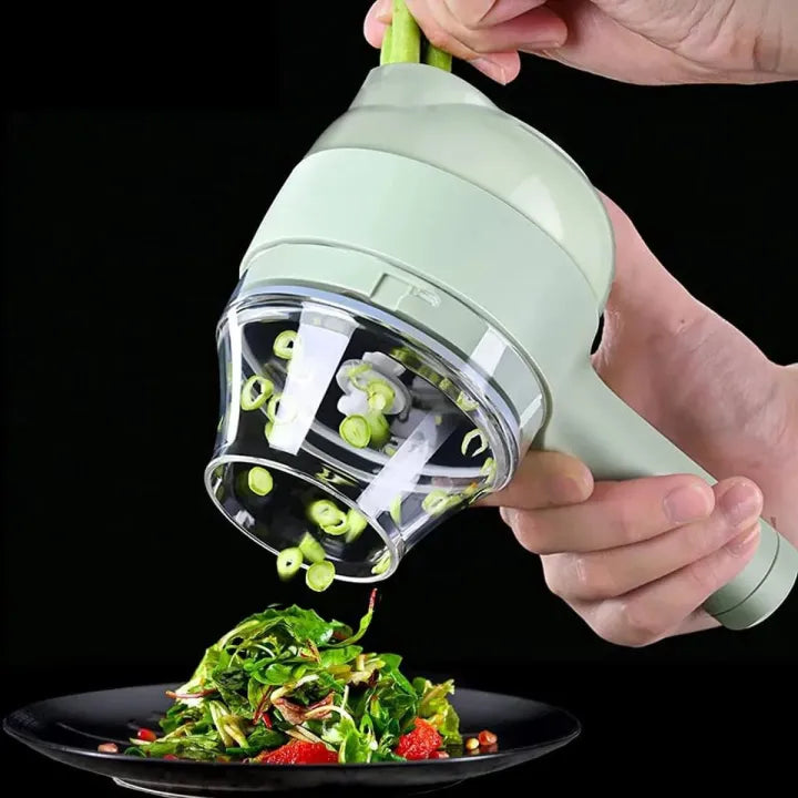 4 in 1 Handheld Electric Vegetable Cutter Set, Gatling Portable Vegetable Cutter, Rechargeable.