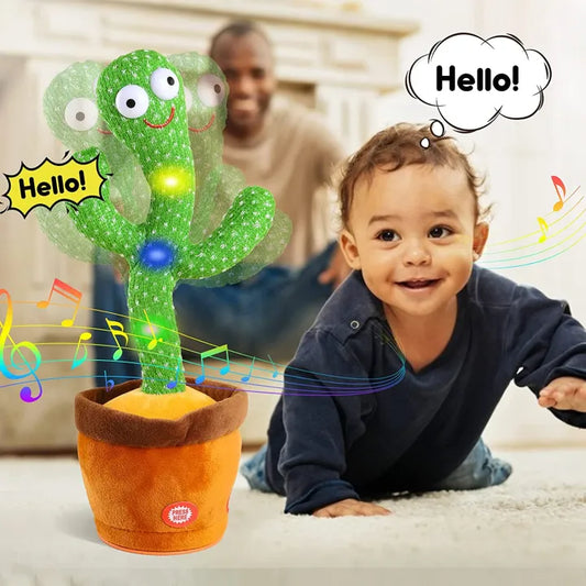 Dancing Cactus Talking Toy, Cactus Plush Toy, Wriggle & Singing Recording Repeat What You Say Funny Education Toys for Babies Children Playing(Cactus Toy)