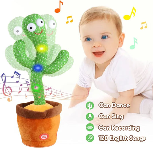 Dancing Cactus Talking Toy, Cactus Plush Toy, Wriggle & Singing Recording Repeat What You Say Funny Education Toys for Babies Children Playing(Cactus Toy)