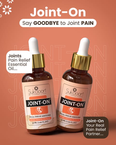 JOINT ON | Essential Oils Blend For Joints Pain, Back Pain, Knee Pain & Elbow Pain