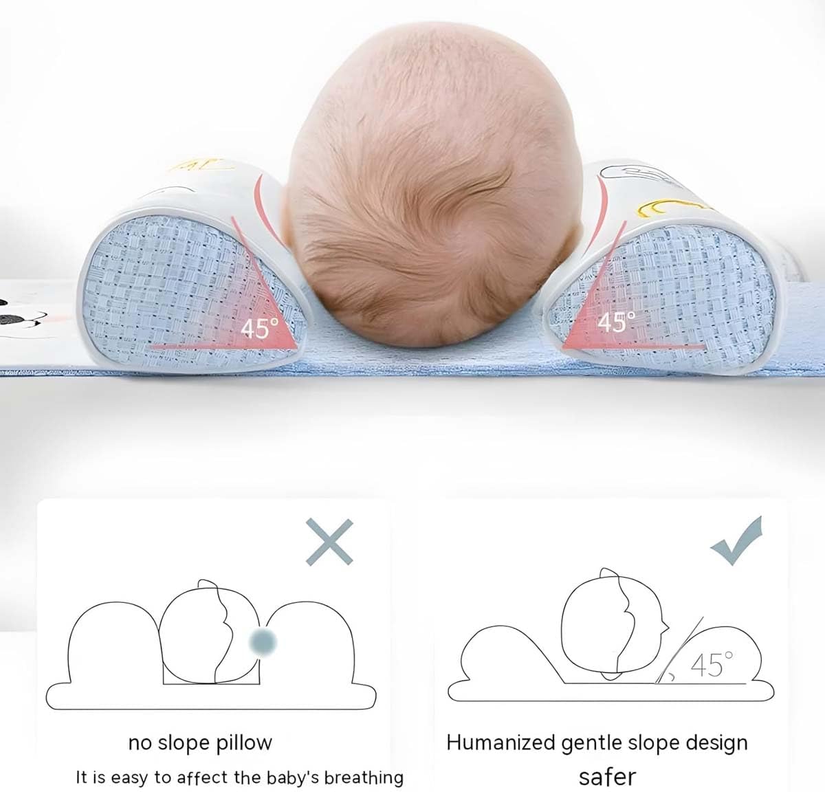 Infant Pillow Head Protection Adjustable Baby Sleeping Pillow Neck Pillow For Newborn Kids