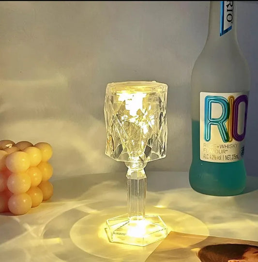 LED Crystal Small Table Lamp Mini Diamond Bedside Light Home Decor