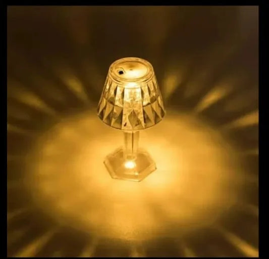 LED Crystal Small Table Lamp Mini Diamond Bedside Light Home Decor