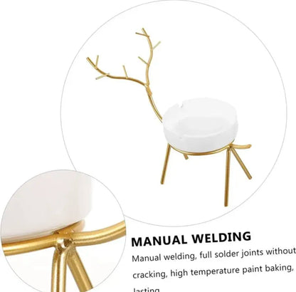 Aashtray Deer 🦌 Gold ceremic Ashtray ,Home Decorate