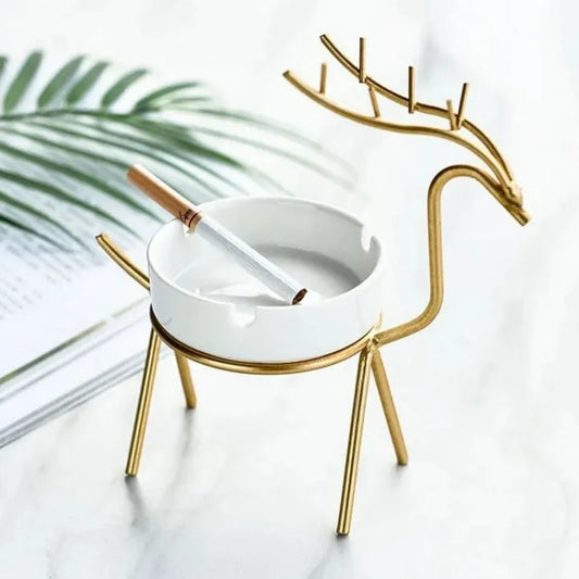 Aashtray Deer 🦌 Gold ceremic Ashtray ,Home Decorate