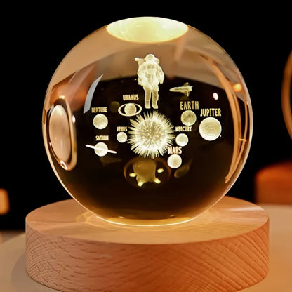 USB LED Night Light Galaxy Saturn Moon Creative Crystal Ball Mood Light Bedroom Home Decor
