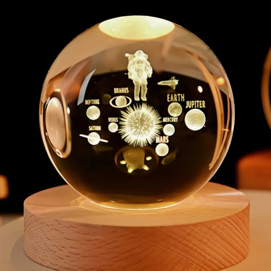 USB LED Night Light Galaxy Saturn Moon Creative Crystal Ball Mood Light Bedroom Home Decor