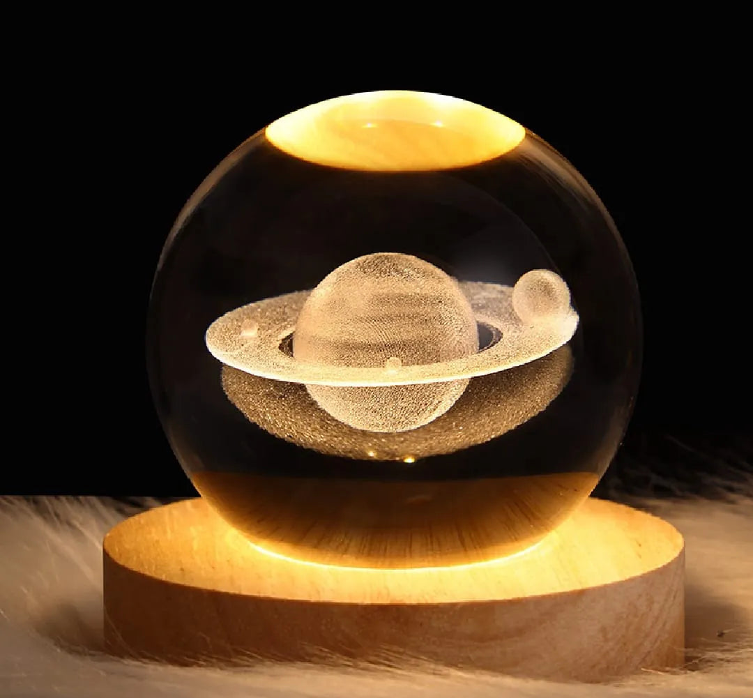 USB LED Night Light Galaxy Saturn Moon Creative Crystal Ball Mood Light Bedroom Home Decor
